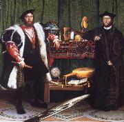 Hans holbein the younger Portrait of Jean de Dinteville and Georges de Selve oil painting on canvas